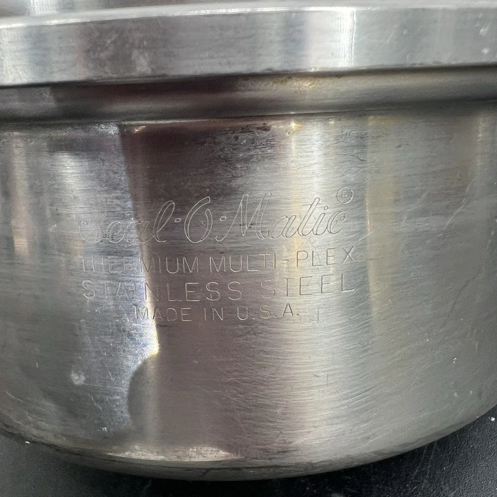 Vtg‎ 6 pcs Seal-O-Matic Thermium Multi-Plex Stainless Steel Made In USA